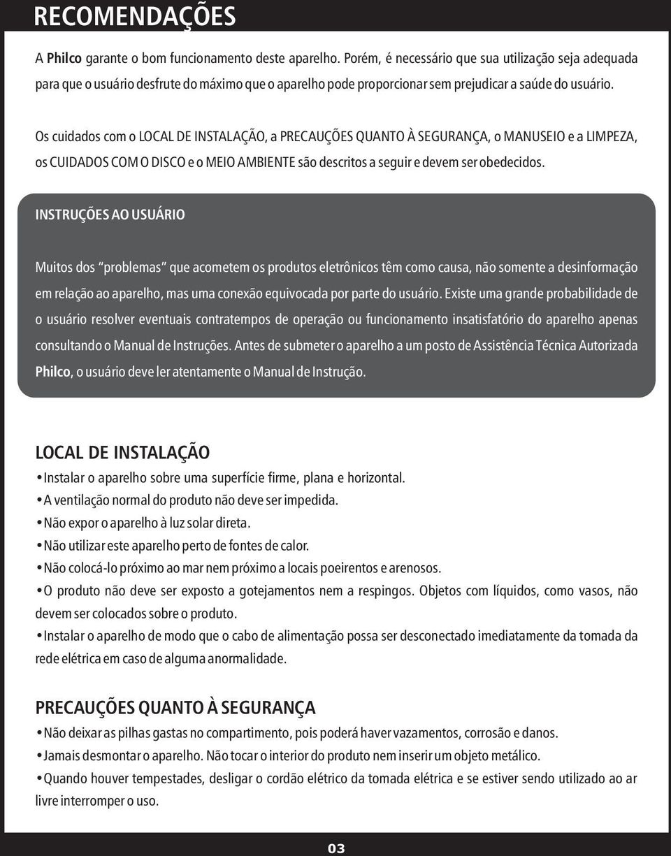 Eletrônico instruções do